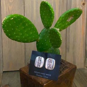 Navajo Sterling Silver Pierced Earrings